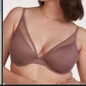 ThirdLove Mauve‎ Pinkish Nylon Woman’s Bra With Mesh On Top Size 34E